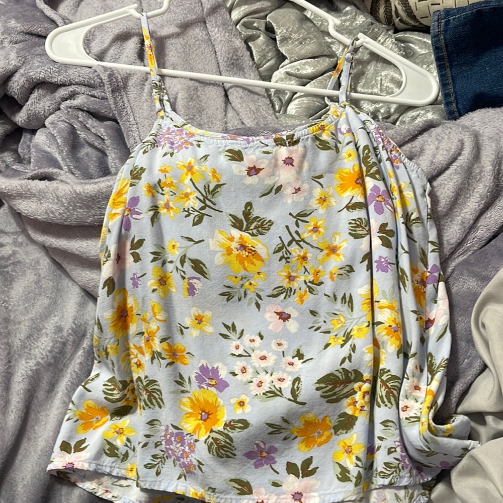 Baby blue with flowers